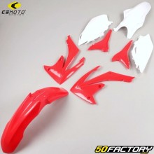 Kit carénages Honda CRF 250, 450 R (2009 - 2010) CeMoto rouge et blanc