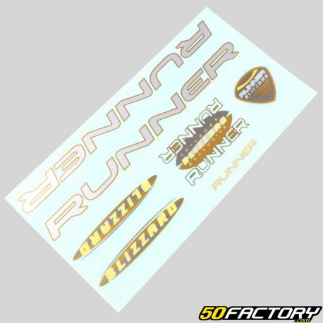Adesivi Runner Blizzard 27x14 cm oro (foglio)