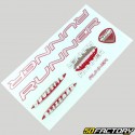Stickers Runner Blizzard 27x14 cm rouges (planche)