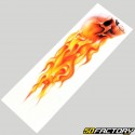 Sticker crâne en feu droit 7x21 cm