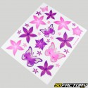 Stickers fleurs et papillons 24x20 cm (planche)