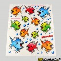 Stickers piranhas 24x20 cm (planche)