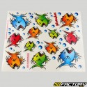 Stickers piranhas 24x20 cm (planche)