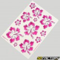 Adesivi fiori rosa Hawaii 34x24 cm (foglio)