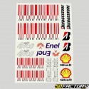 Stickers Alice, Bridgestone, Shell... 34x24 cm (planche)