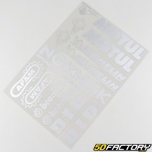 Motul Stickers, Michelin, NGK ... XNUMXxXNUMX cm silver (plank)