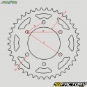 Couronne 45 dents acier 530 Kawasaki ZZR K 400, Suzuki GSX 550... Sunstar grise