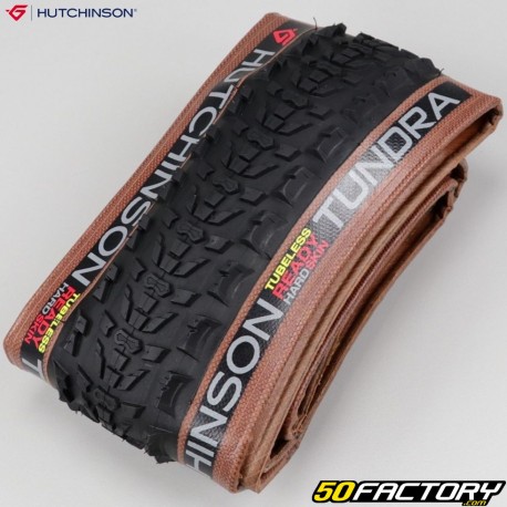 Bicycle tire 700x45C (45-622) Hutchinson Tundra Hardskin TLR folding bead brown sidewalls