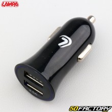 Prise d'alimentation USB allume cigare Lampa 2 USB noire