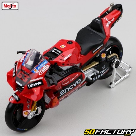 Moto en miniatura XNUMX/XNUMX Ducati Desmosedici GP Lenovo Team (XNUMX) Bagnaia XNUMX Maisto