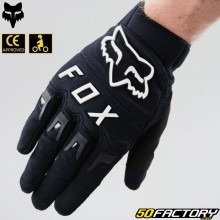 Gants cross Fox Racing Dirtpaw homologués CE moto noirs et blancs