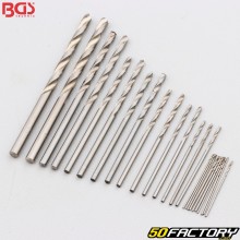 Brocas de titanio BGS HSS de acero de 0.5 a 3 mm (paquete de 25)