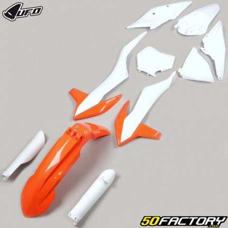 Kit completo de carenados KTM SX, SX-F XNUMX, XNUMX, XNUMX... (XNUMX - XNUMX) UFO  blanco y naranja