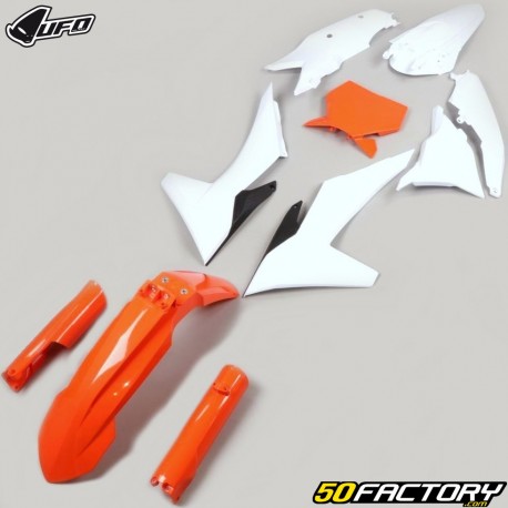 Complete fairing kit KTM SX 125, 250, SX-F 350, 450, 2023... (2024 - XNUMX) UFO white and orange