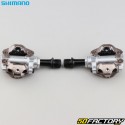 Pedales automáticos SPD para bicicleta de montaña Shimano PD-MXNUMX plata