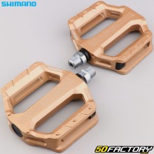 Pedais planos de alumínio para bicicletas Shimano PD-EFXNUMX mm dourados XNUMXxXNUMX mm