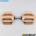 Aluminum flat pedals for Shimano PD-EF202 gold 110x102 mm bike