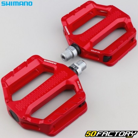 Shimano PD-EF202 pedali piatti in alluminio rosso per biciclette 110x102 mm