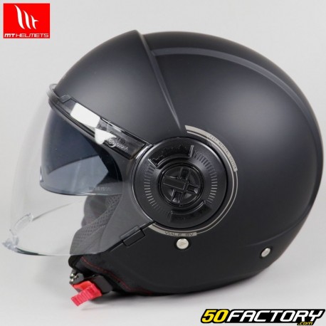 Capacete de jato MT Helmets Viale SV Solid AXNUMX preto e cinza fosco