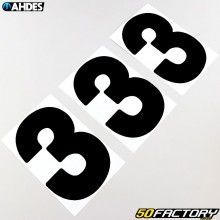 Números cross 3 pretos 13 cm Ahdes (conjunto de 3)