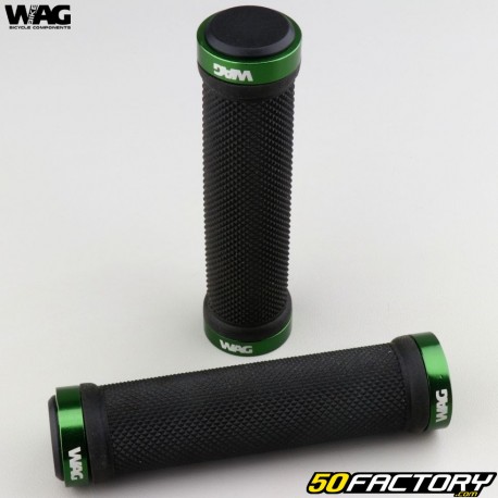 Punhos de bicicleta Grip pessoal preto e verde