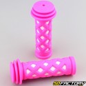 100 mm pink and white children&#39;s bicycle grips