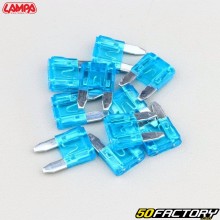 Mini fusibles planos 15A azul Lampa (lote de 10)