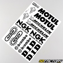 Stickers Michelin, Motul, Afam... 34x24 cm black (plank)