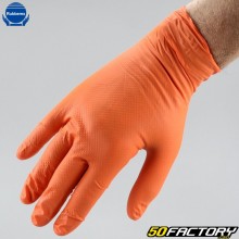 Guanti in nitrile monouso da meccanico Rubberex Grip Arance 8.5G (confezione da 50)