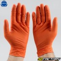 Gants nitrile jetables mécanicien Rubberex Grip 8.5G oranges (lot de 50)