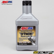 Huile moteur 4T 20W50 Amsoil V-Twin 100% synthèse 946 ml