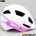 Capacete de bicicleta infantil Wag Bike Stars branco e rosa