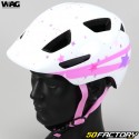 Capacete de bicicleta infantil Wag Bike Stars branco e rosa