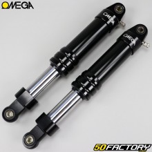 320 mm amortecedores traseiros oleo-pneumáticos Peugeot 103, MBK 51, Motobecane Omega Revo preto