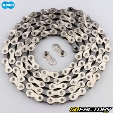 9-speed 114-link KMC 9 bicycle chain silver and gray