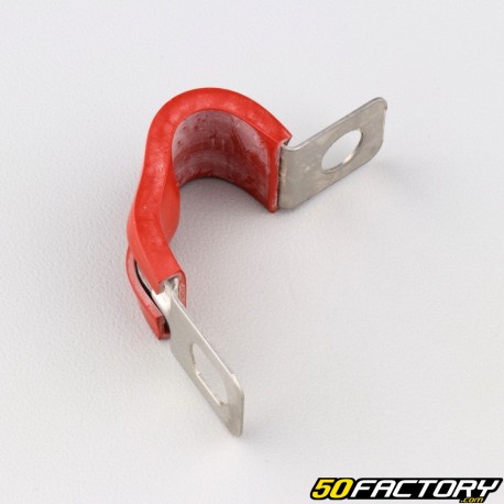 Articulated clamp for hose or cable Ã˜13 mm red