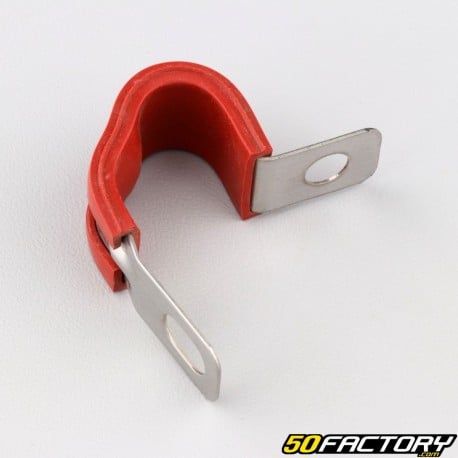 Articulated clamp for hose or cable Ã˜16 mm red