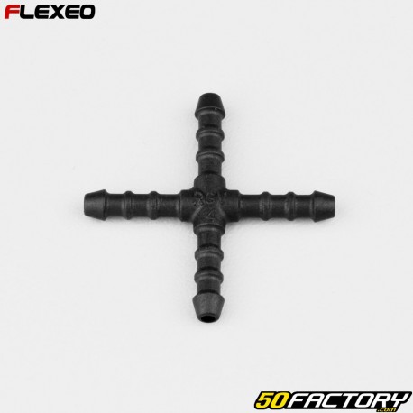 Raccord de durites en X Ø4 mm Flexeo noir