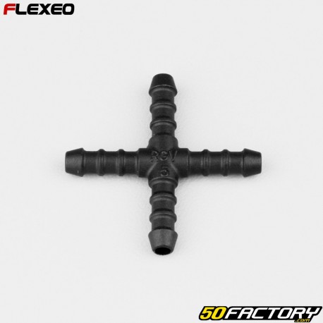 Conector de manguera en forma de X Ã˜5 mm Flexeo negro