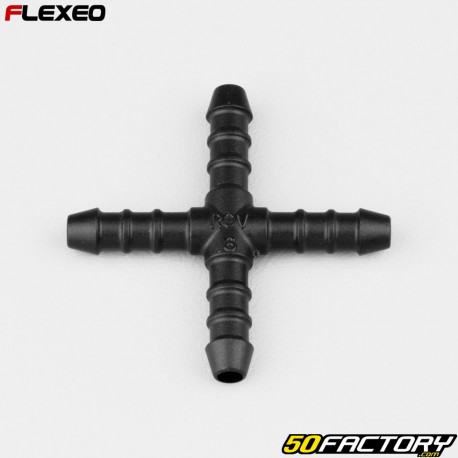 Conector de manguera en forma de X Ã˜XNUMX mm Flexeo negro