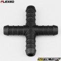 Conector de manguera en forma de X Ã˜12 mm Flexeo negro