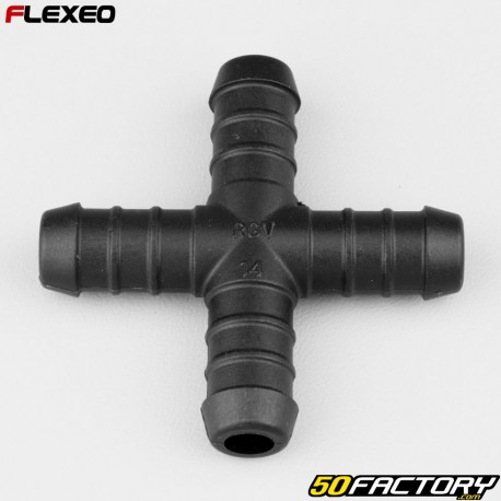 Conector de manguera en forma de X Ã˜14 mm Flexeo negro