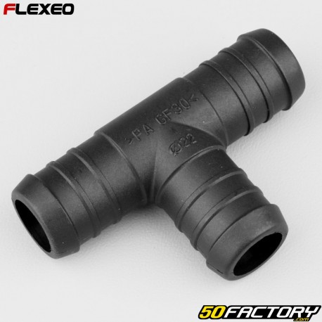 Racor T-flexeo Ø22 mm negro