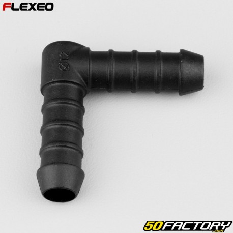 Ã˜12 mm Flexeo L-shaped hose connector black