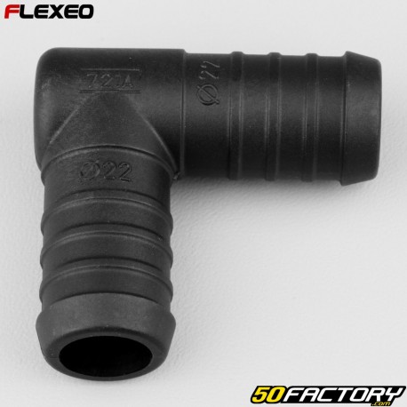 Conector de manguera en forma de L Flexeo de Ã˜XNUMX mm negro