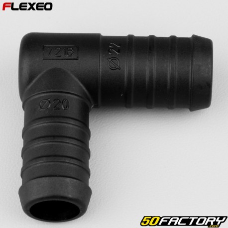 L-shaped hose connector Ã˜22-20 mm Flexeo black