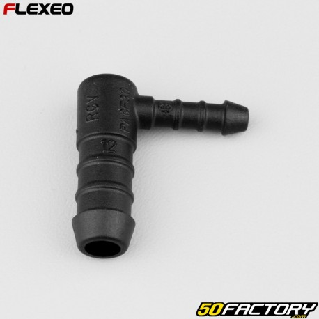 Conector de mangueira em forma de L Ã˜12-6 mm Flexeo preto