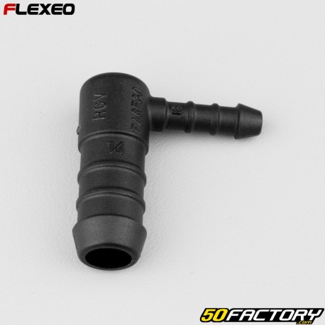 L-shaped hose connector Ã˜14-6 mm Flexeo black