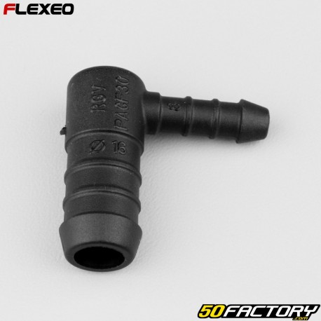 Conector de mangueira em forma de L Ã˜16-8 mm Flexeo preto