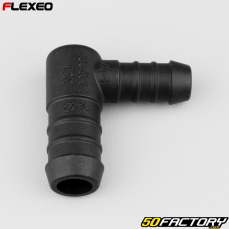 Conector de mangueira em forma de L Ã˜16-12 mm Flexeo preto